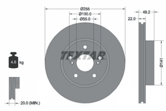2x Bremsscheibe Vorderachse für TOYOTA PRIUS Liftback