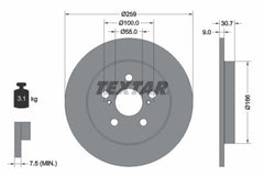 2x Bremsscheibe Hinterachse für TOYOTA SUBARU PRIUS VERSO S COROLLA Stufenheck