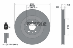 2x Bremsscheibe Hinterachse für AUDI VW A6 Allroad C8 e-tron Sportback Avant A7