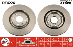 2x Bremsscheibe Vorderachse für PEUGEOT 406 Coupe