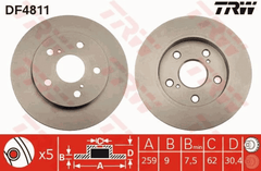 2x Bremsscheibe Hinterachse für TOYOTA AURIS COROLLA Stufenheck