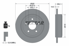 2x Bremsscheibe Hinterachse für JEEP COMMANDER VAN GRAND CHEROKEE III
