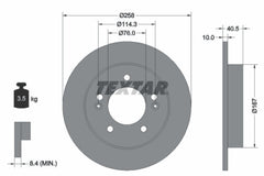 2x Bremsscheibe Hinterachse für KIA HYUNDAI VENGA Hatchback Van ix20