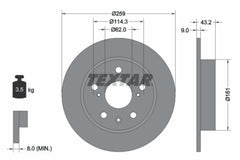 2x Bremsscheibe Hinterachse für SUZUKI S-CROSS SWIFT IV SX4 VITARA