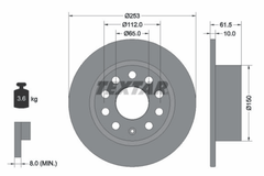2x Bremsscheibe Hinterachse für SKODA OCTAVIA III Combi