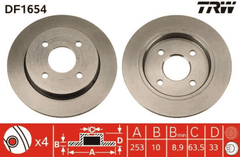2x Bremsscheibe Hinterachse für FORD TVR FIESTA V Stufenheck VI FOCUS I Turnier