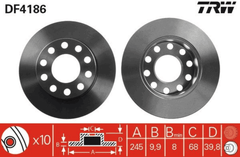 2x Bremsscheibe Hinterachse für AUDI SEAT A4 B6 Avant Cabriolet B7