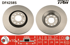 2x Bremsscheibe Vorderachse für AUDI SEAT A4 B5 Avant B6 Cabriolet B7 A6 C5