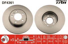 2x Bremsscheibe Vorderachse für BMW 5 Touring 6 Cabriolet