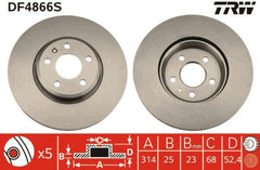 2x Bremsscheibe Vorderachse für AUDI A4 Allroad B8 B9 Avant A5 Sportback