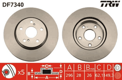 2x Bremsscheibe Vorderachse für LEXUS IS II III C