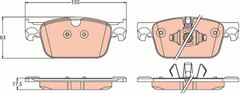 Bremsbelagsatz Scheibenbremse Vorderachse für VOLVO S60 III S90 II V60 Cross