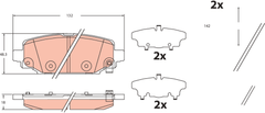 Bremsbelagsatz Scheibenbremse Hinterachse für JEEP WRANGLER IV
