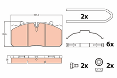 Bremsbelagsatz Scheibenbremse Vorderachse Hinterachse für IVECO MAN RENAULT