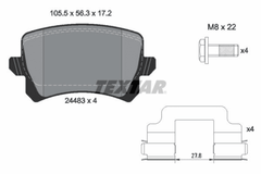 Bremsbelagsatz Scheibenbremse Hinterachse für VW CC B7 PASSAT B6 Variant
