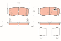 Bremsbelagsatz Scheibenbremse Hinterachse für HYUNDAI SANTA FÉ II H-1 / STAREX