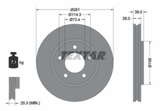2x Bremsscheibe Vorderachse für CHRYSLER DODGE VOYAGER IV VAN CARAVAN