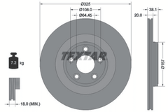 2x Bremsscheibe Hinterachse für JAGUAR F-TYPE Coupe Cabriolet