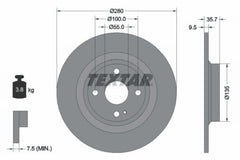 2x Bremsscheibe Hinterachse für MAZDA ABARTH FIAT MX-5 IV RF Targa 124 Spider