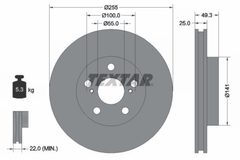 2x Bremsscheibe Vorderachse für TOYOTA LEXUS PRIUS CT