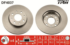 2x Bremsscheibe Vorderachse Hinterachse für ALFA ROMEO FIAT 145 146 MAREA