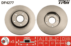 2x Bremsscheibe Vorderachse für FORD TOURNEO CONNECT TRANSIT