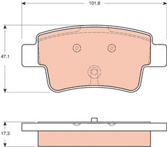 Bremsbelagsatz Scheibenbremse Hinterachse für FIAT ABARTH GRANDE PUNTO