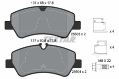 Bremsbelagsatz Scheibenbremse Hinterachse für FORD TOURNEO CUSTOM V362 Bus
