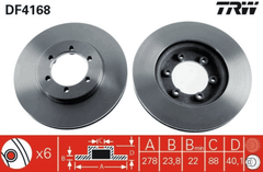 2x Bremsscheibe Vorderachse für SSANGYONG DAEWOO KORANDO Cabrio MUSSO SPORTS