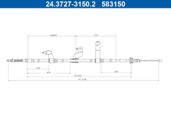Seilzug Feststellbremse hinten links für HYUNDAI i20 ACTIVE II Coupe Hatchback