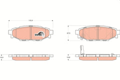 Bremsbelagsatz Scheibenbremse Hinterachse für SUBARU TOYOTA FORESTER IMPREZA