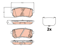 Bremsbelagsatz Scheibenbremse Hinterachse für HYUNDAI KIA TUCSON Kasten/SUV