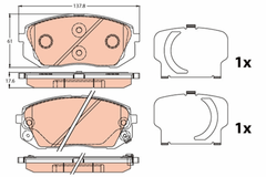 Bremsbelagsatz Scheibenbremse Vorderachse für HYUNDAI KIA ix35 Van SPORTAGE III