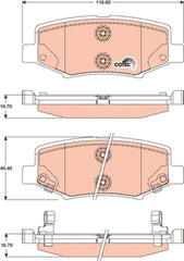 Bremsbelagsatz Scheibenbremse Hinterachse für JEEP DODGE WRANGLER III CHEROKEE