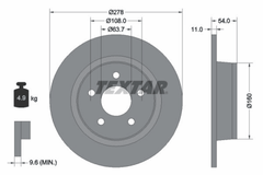 2x Bremsscheibe Hinterachse für FORD TOURNEO CONNECT TRANSIT