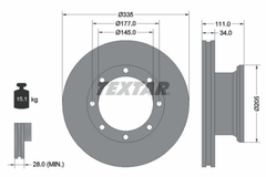2x Bremsscheibe Hinterachse für MERCEDES-BENZ ATEGO 2 3