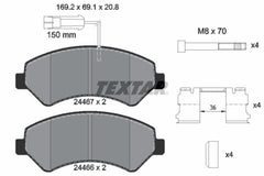 Bremsbelagsatz Scheibenbremse Vorderachse für FIAT OPEL CITROËN PEUGEOT DUCATO