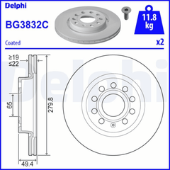 2x Bremsscheibe Vorderachse für AUDI SEAT SKODA VW A3 Sportback Cabriolet ALTEA