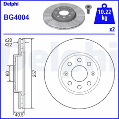 2x Bremsscheibe Vorderachse für FIAT OPEL GRANDE PUNTO EVO Van Kasten/Schrägheck