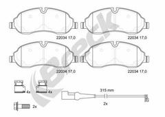Bremsbelagsatz Scheibenbremse Vorderachse für FORD TOURNEO CUSTOM V362 Bus