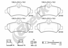 Bremsbelagsatz Scheibenbremse Hinterachse für MERCEDES-BENZ VW SPRINTER 3,5-t