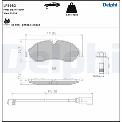 Bremsbelagsatz Scheibenbremse Vorderachse für FORD TOURNEO CUSTOM V362 Bus