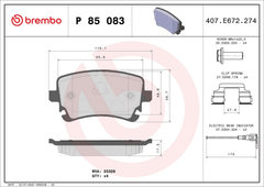 Bremsbelagsatz Scheibenbremse Hinterachse für VW CALIFORNIA T5 Camper T6