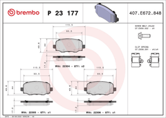 Bremsbelagsatz Scheibenbremse Hinterachse für ALFA ROMEO FIAT JEEP ABARTH