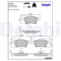 Bremsbelagsatz Scheibenbremse Vorderachse für VW CALIFORNIA T4 Camper