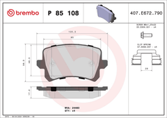 Bremsbelagsatz Scheibenbremse Hinterachse für VW CC B7 PASSAT B6 Variant