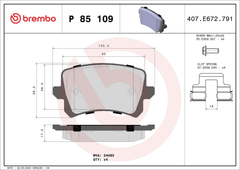 Bremsbelagsatz Scheibenbremse Hinterachse für AUDI SEAT VW BORGWARD Q3 ALHAMBRA