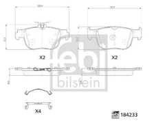 Bremsbelagsatz Scheibenbremse Hinterachse für AUDI SEAT SKODA VW CUPRA A3