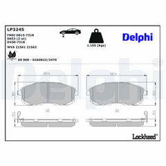 Bremsbelagsatz Scheibenbremse Vorderachse für NISSAN INFINITI BLUEBIRD SYLPHY /