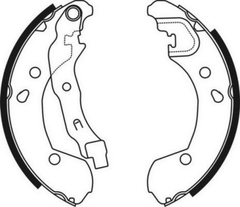 Bremsbackensatz Hinterachse für NISSAN RENAULT MICRA III C+C NOTE TIIDA